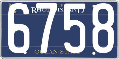 RI license plate 6758
