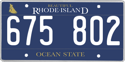 RI license plate 675802