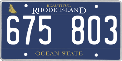 RI license plate 675803