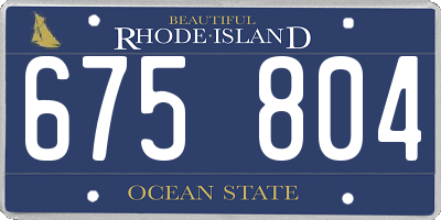 RI license plate 675804