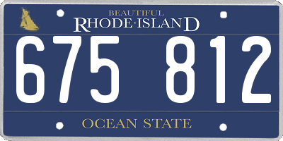 RI license plate 675812