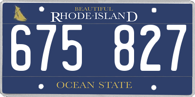 RI license plate 675827