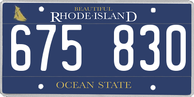RI license plate 675830