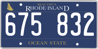 RI license plate 675832