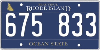 RI license plate 675833