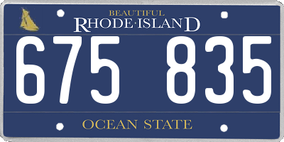 RI license plate 675835