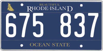 RI license plate 675837