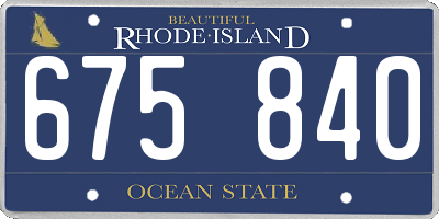 RI license plate 675840