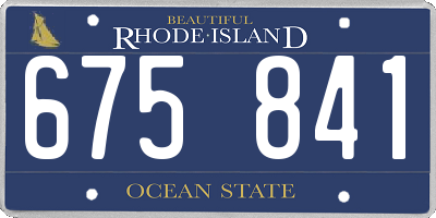 RI license plate 675841