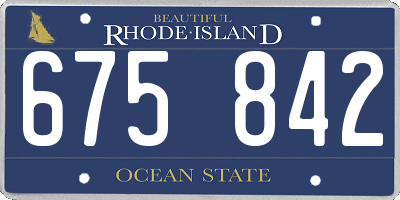 RI license plate 675842