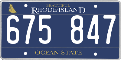 RI license plate 675847