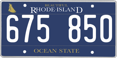 RI license plate 675850