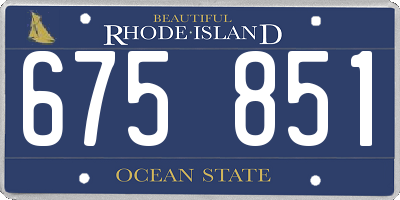 RI license plate 675851