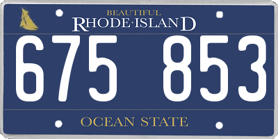 RI license plate 675853