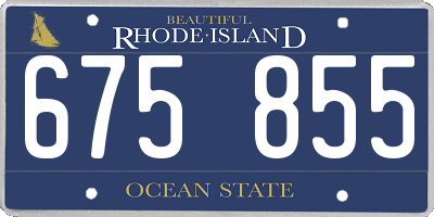 RI license plate 675855