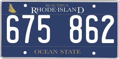 RI license plate 675862