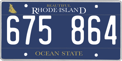 RI license plate 675864