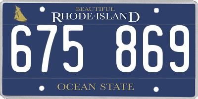 RI license plate 675869
