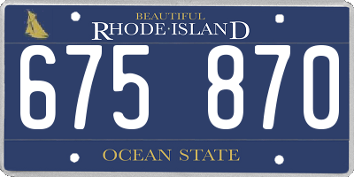 RI license plate 675870