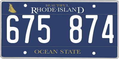 RI license plate 675874