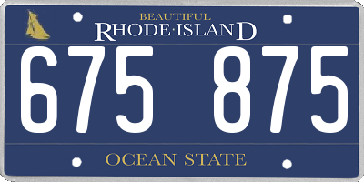RI license plate 675875