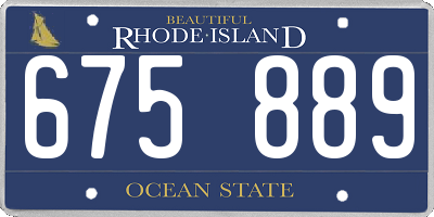 RI license plate 675889