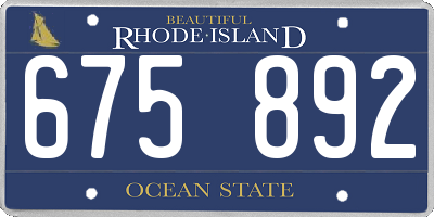 RI license plate 675892