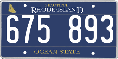 RI license plate 675893