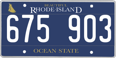 RI license plate 675903