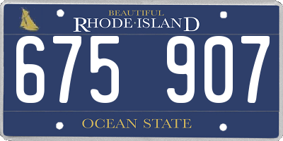 RI license plate 675907