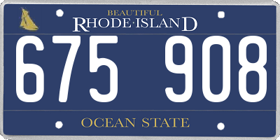 RI license plate 675908