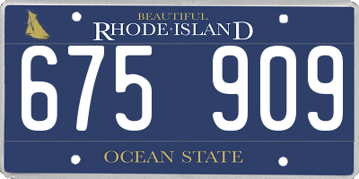 RI license plate 675909