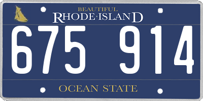 RI license plate 675914