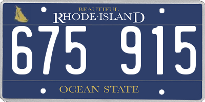 RI license plate 675915