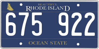 RI license plate 675922