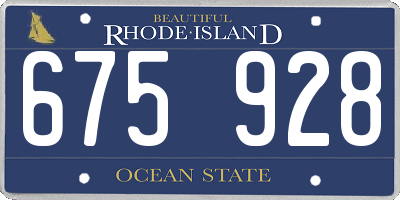RI license plate 675928