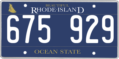 RI license plate 675929