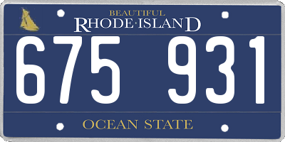 RI license plate 675931