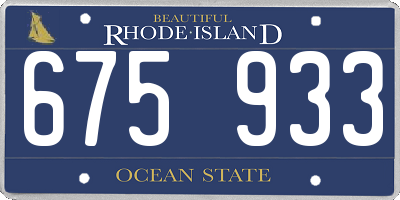 RI license plate 675933