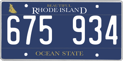 RI license plate 675934