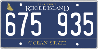 RI license plate 675935