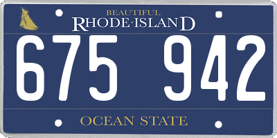 RI license plate 675942