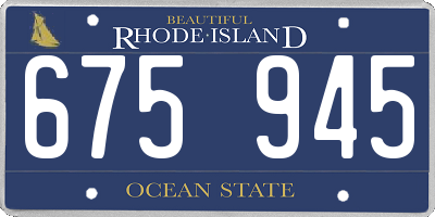 RI license plate 675945