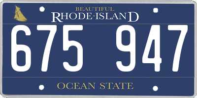 RI license plate 675947