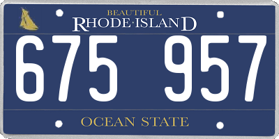 RI license plate 675957