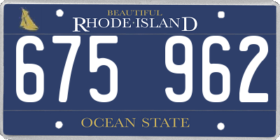 RI license plate 675962