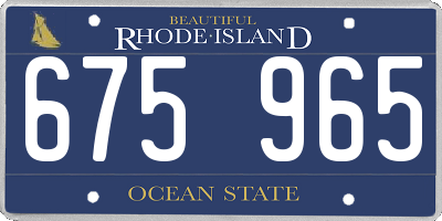 RI license plate 675965
