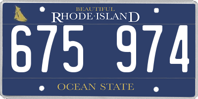RI license plate 675974
