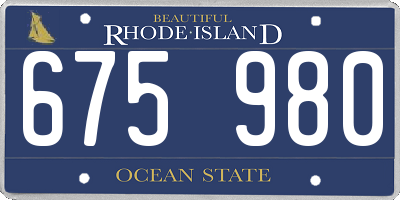 RI license plate 675980