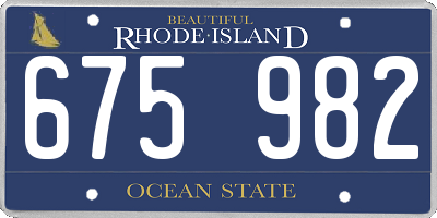 RI license plate 675982